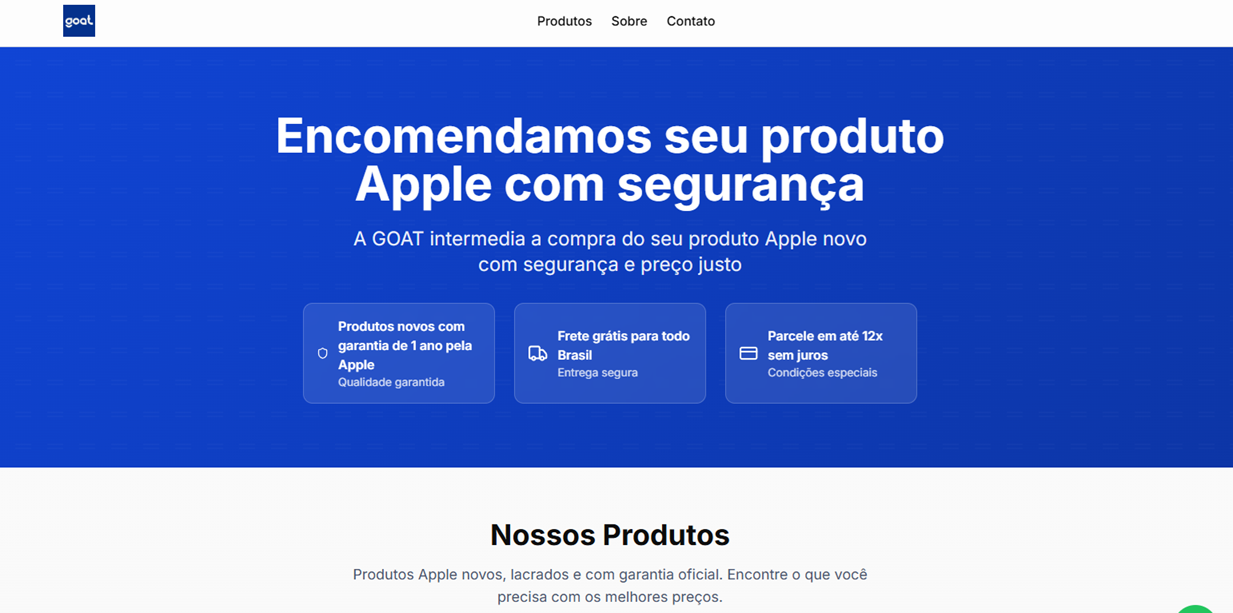 GOAT Importações — captura 1
